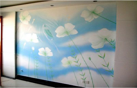  三台画墙绘怎么画好白云的蓬松感？