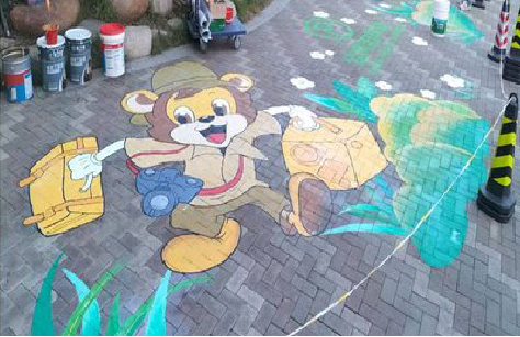  三台夏季画地面彩绘会遇到的问题