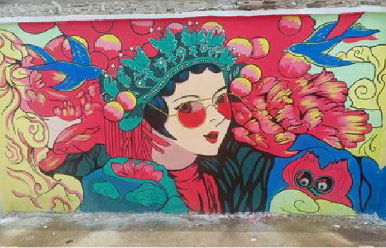  三台墙体彩绘-网红墙