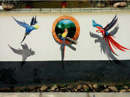  三台视觉错位-3D墙绘设计