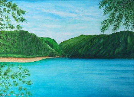  三台在墙绘中，如何绘画绿水青山？